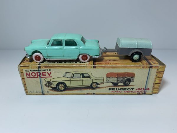 Norev Micro Miniatures Peugeot 404 avec remorque